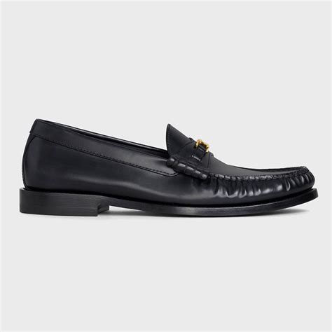 celine luco triomphe loafer in polished calfskin black